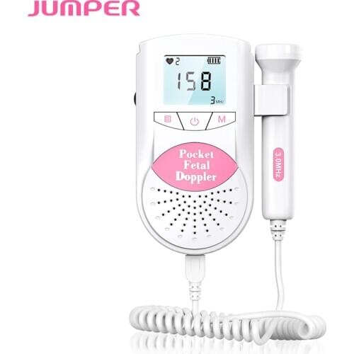 JUMPER Fetal Doppler Ultrasound Baby Heartbeat Detector Home Pregnant large sreen Baby Heart Rate Monitor Pocket Doppler 3.0MHz