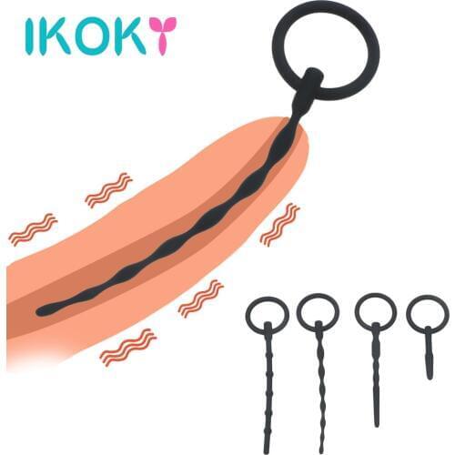 IKOKY Flexible Urethral Sound Penis Plug Machine Sex Toy for Men Man Cock Insert Catheter Dilator Adult Products Erotic Shop