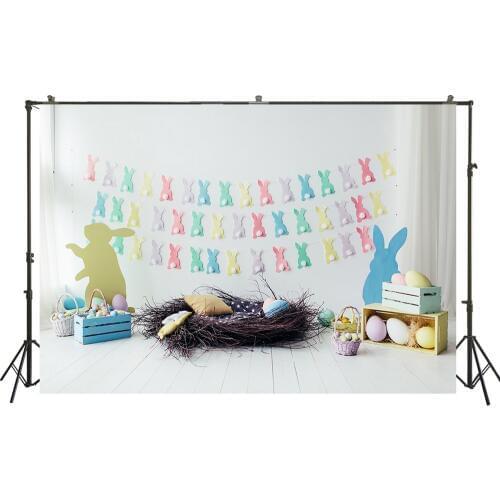 HUAYI Photography Background Easter Day Holiday Party Celebration Photo Backdrops Spring Easter Eggs Baby Shower BackdropXT-7599