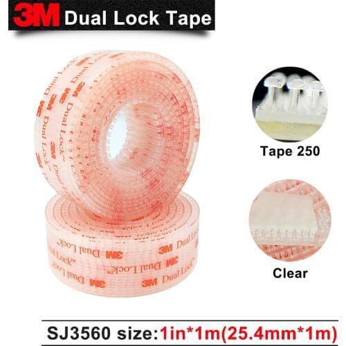 25.4mm x 1m 3M SJ3560 Dual Lock Clear Mushroom Fastener adhesive tape Type 250