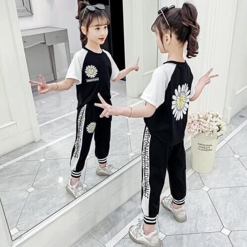 Children Clothing Set For 3 4 6 8 10 12 Yrs Old Baby Girls Clothes Set 2020 Summer Newborn Baby Girl Short Sleeve T-shirt+Pant