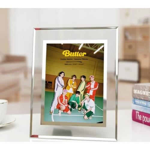 Kpop Star Butter Photo Frame Toys Jimin Suga Rm V Jhope Jungkook Jin New Song Butter Crystal Picture Frame Glass Model Toy Gift