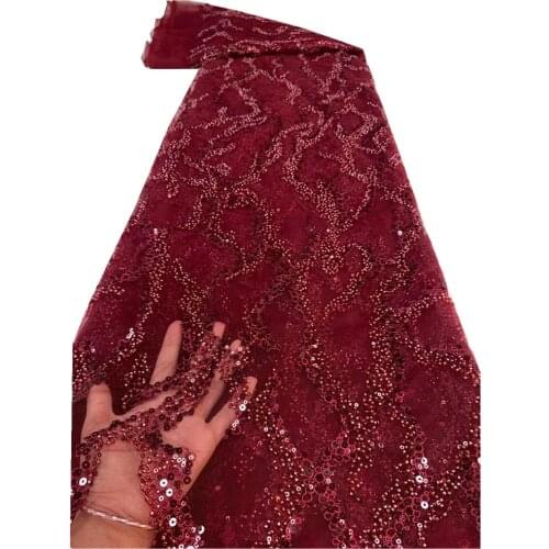 SJ Lace African Net Lace Fabric 2021 High Quality With Beaded Nigerian Lace Fabrics For Wedding French Tulle Lace Fabric zx5-80