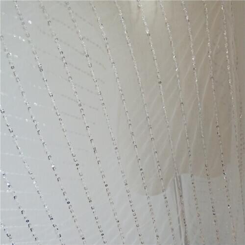 Beading and sequins lace fabric for wedding dress