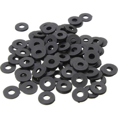 M3 x 6mm x 1mm Nylon Flat Insulating Washers Gaskets Spacers Black 200PCS