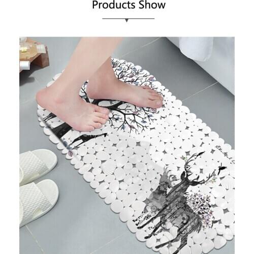 Cartoon PVC Waterproof Shower Bath Mat Colorful Bathroom Bath Mat Hollow out Creative Carpet Soft Plastic Non-slip Foot Massage