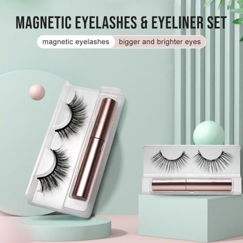 Magnetic Eyelashes With Liquid Eyeliner Kit Soft And Natural Reusable Long Lasting False Not Easy Fall Off Eyelashes Eye Makeup