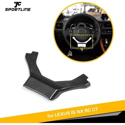 Real Dry Carbon Fiber Car Interior Steering Wheel Trim Cover for Lexus IS NX RC CT CT200H IS200t IS300 IS350 2014 2015 2016 2017
