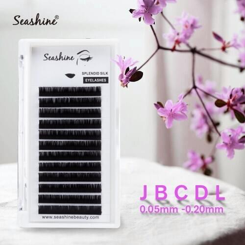 Seashine Mink Lashes Extensions Individual Lash J B C D L Curl Russian Volume Lashes 0.18mm Thickness Individual Eyelashes Fans