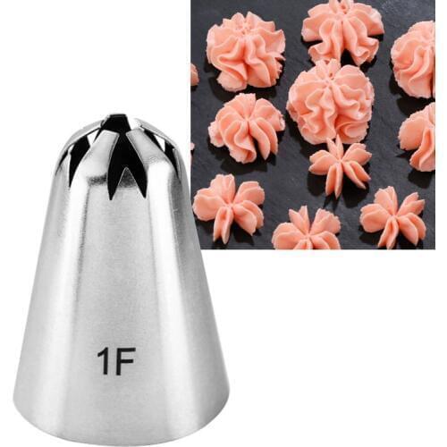 Larger Size 1F Cherry Blossom Decorating Nozzle Icing Tube Pastry Tips Fondant Cake Decorating Sugarcraft Tools Bakeware