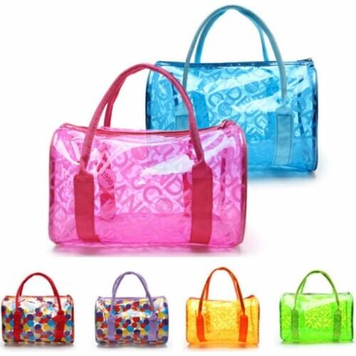 New Women Transparent Handbag Shoulder Bag Clear Jelly Purse Clutch Pvc Tote Bag Solid Color Cute Clear Packback