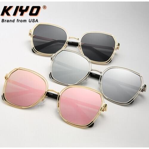 KIYO Brand 2020 New Women Men Polygonal Polarized Sunglasses Metal Fashion Sun Glasses High Quality UV400 Driving Eyewear 8962