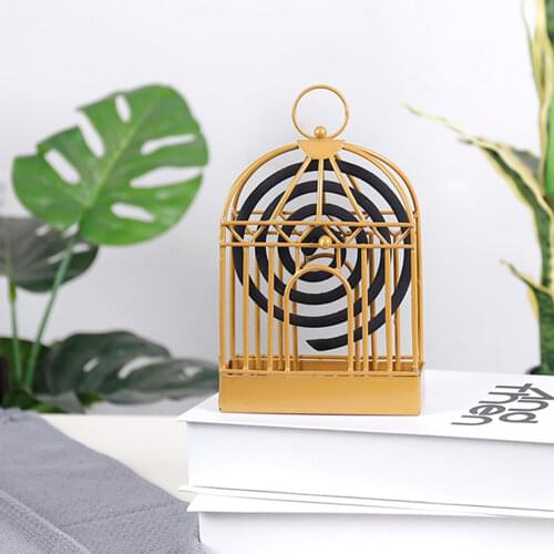 New Creative Mosquito Coil Holder Nordic Style Birdcage Shape Summer Day Iron Mosquito Repellent Incenses Rack Plate Home Decor
