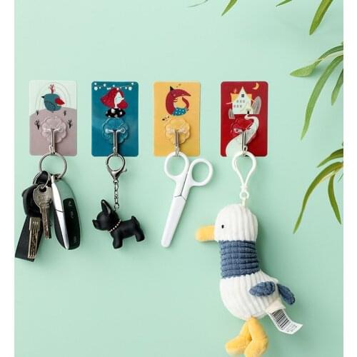New Wall Mounted Hooks Powerful Self-adhesive Hangs Multi Function Bathroom Kitchen Storage Rack Free Punching Holders