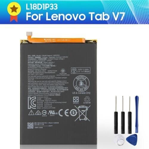 Original Replacement Battery L18D1P33 for Lenovo Tab V7 4.4V with Tools Easy To Install 5180mAh 19.9Wh