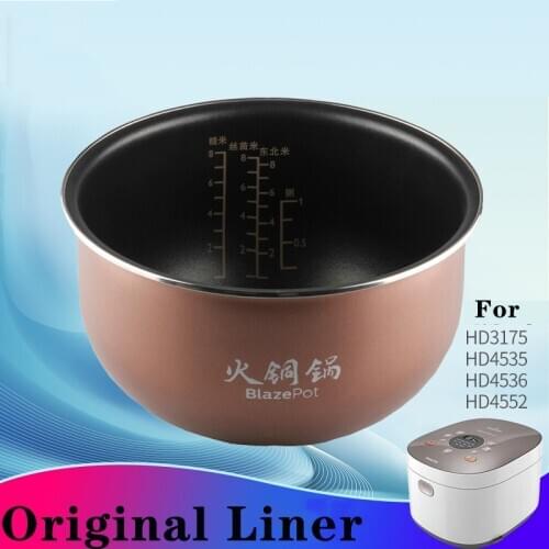 Original 4L Replacement Rice cooker Cooking Pot Liner Non-stick liner Container Accessories For Philips HD3175/4535/4536/4552