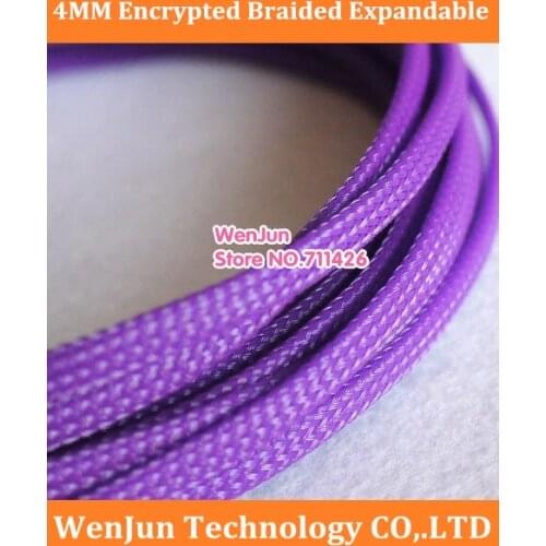 DIY Purple PET 4MM Encrypted Braided Expandable Sleeving 4 MM Snake Skin Network Weave network Shockproof network