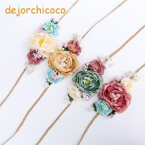 Princess flower beach headbands Childrens floral birthday hairbands Kids hair accessories headwear photo pros [dejorchicoco]