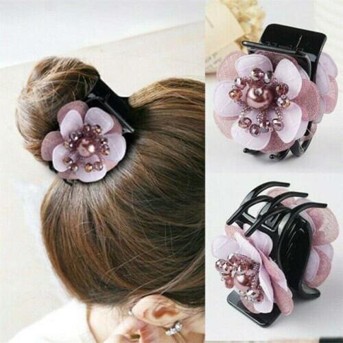 Popular Hair Clips Barrette Ladeis Womens Hairpin Claws Flower Crystal Elegant Hair Accessories