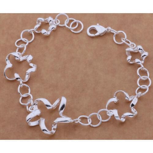 AH060 Hot sterling bracelet, sterling fashion jewelry Full stereo pentagram /ajcajaja axeajola silver color