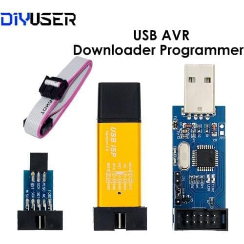 USBASP USBISP AVR Programmer USB ISP USB ASP ATMEGA8 ATMEGA128 Support Win7 64K 10Pin To 6 Pin Adapter Board