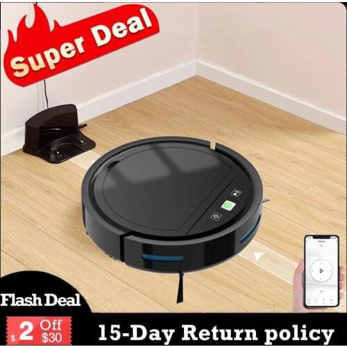 Robot Vacuum Cleaner Auto-Recharge APP Wifi Control 2500Pa Suction U-Shape Planning Low Noise 2000mAH Anti-Drop One-Click Start