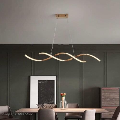 Modern Led Pendant Lights For Nordic Dining Kitchen Hanging lamp Room Bar Home Decor Fixtures Gold/Chrome Plate Length90/110cm