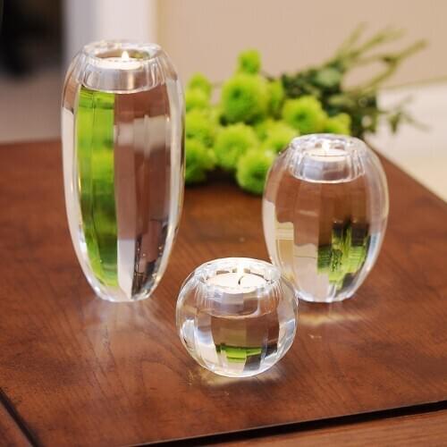 Modern garden crystal Glass small candle holder Creative Globes Candlestick Christmas Candlestick Home Wedding Bar Decoration