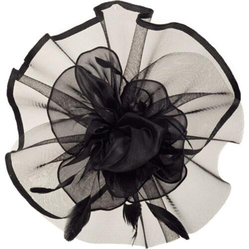Fascinator Womens Organza Church Kentucky Derby British Bridal Tea Party Wedding Hat Summer Ruffles Cap