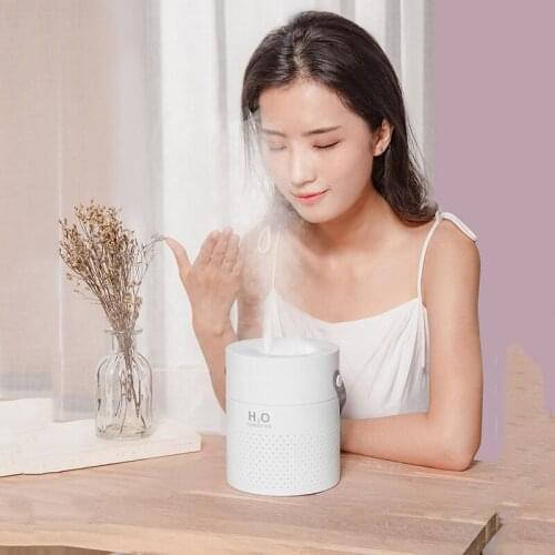 1.1L Ultrasonic Air Humidifier Dual Spray USB Rechargeable Wireless Aroma Diffuser Color Light Fogger Soothing Light Home Decor