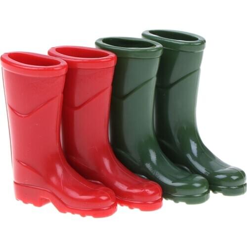 1Pairs 1/12 Scale Dollhouse Miniature Rubber Rain Boots Home Garden Yard Decoration Dolls Accessories