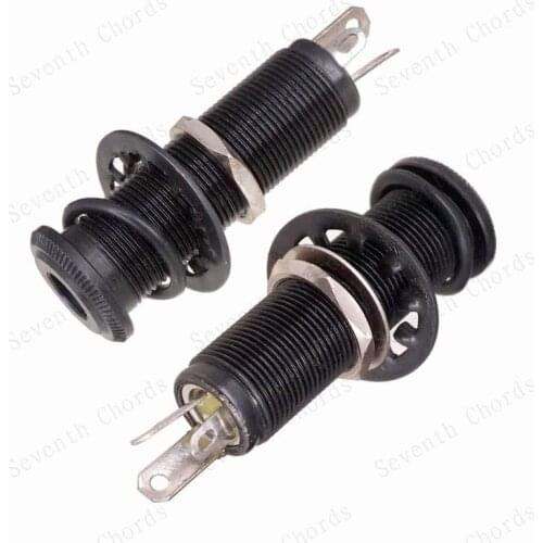 10 Pcs 6.35mm 1/4" Brass Threaded Cylinder Pickup Output Input Plug Jack Socket for Bass Guitar Replacement parts (ZLGC-CRBK-10)