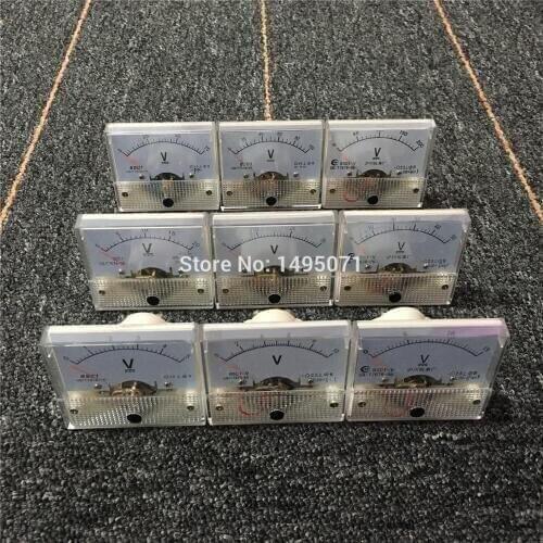 1pcs 85C1 Analog Volt Voltage Panel Meter Voltmeter Mechanical Pointer Gauge DC 5V 10V 15V 20V 30V 50V 75V 100V 200V