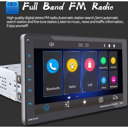 1 Din Car Auto-Radio CarPlay Movable Machine Full-Screen View 9" External MP5 Video for Android/Apple Dual Inter-connection