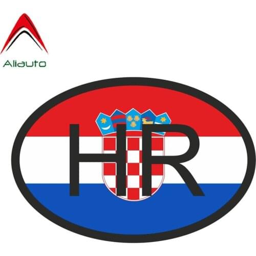 Aliauto Croatia Car Sticker Flag Country Code Decal Accessories Waterproof Reflective Creative Decoration Stickers PVC,13cm*9cm