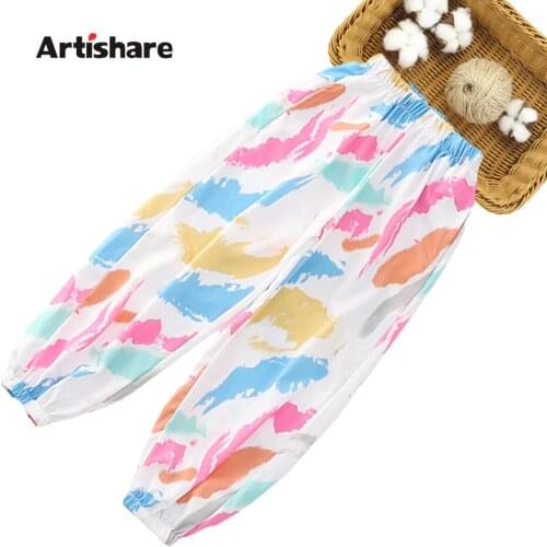 Girls Pants Graffiti Pattern Pants Girl Summer Kids Pants Casual Style Girls Clothing 6 8 10 12 14