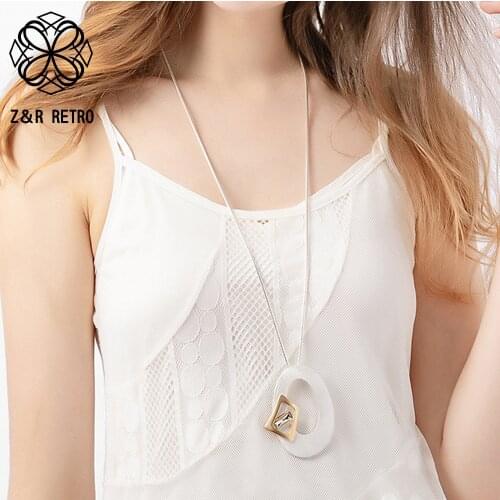 Trend Geometry Long Necklace Collar Suspension Chains Pendant for Women Aesthetic Costume Jewelry for Women Korean Unusual Thing