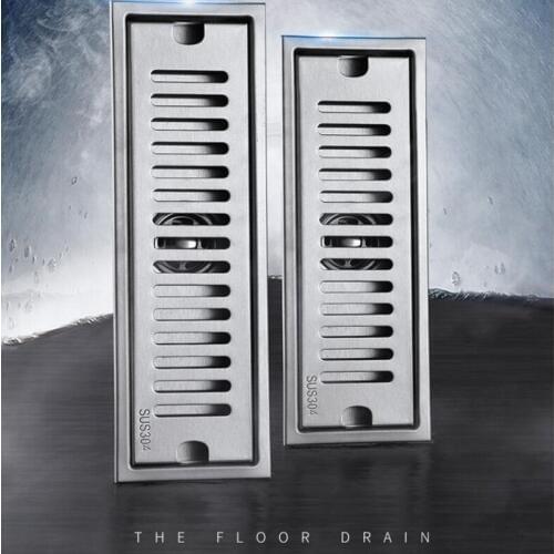 Shower drain 304 stainless steel shower floor drain long Linear drainage drain for hotel bathroom kitchen floor