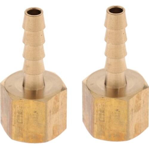 2 Pcs Well Made Brass Female Fitting 1/4 inch BSP - 6mm 8mm Hose Connector Adapter Barb Pipe Fittings For Plastic Rubber Hose