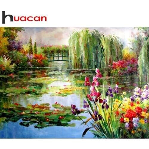 Huacan New Diamond Painting Full Square/Round Landscape 5D DIY Diamonds Embroidery Nature Kits Decorations Home