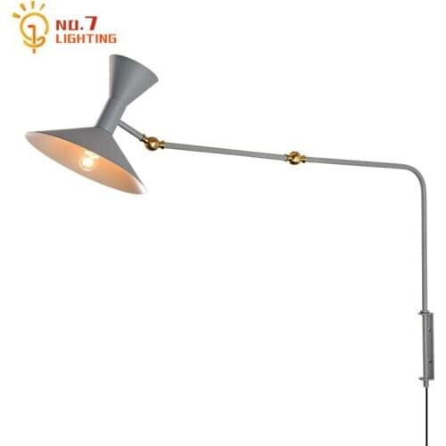 Italian Design Minimalist Iron Art Adjustable Wall Lamp for Living/Model Room Decoration Bedroom Bedside Background Study Salon