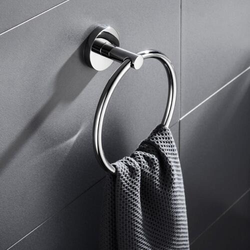 Towel Ring Bathroom Towel Hanger Holder Rust Proof Wall Mount Round Style Polished Towel Racks