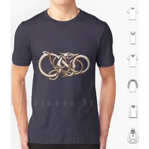 Viking Dragon In Metal T Shirt Big Size 100% Cotton Viking Vikings Viking Dragon Knotwork Metal Steel Knot Tattoo Tattoo Design