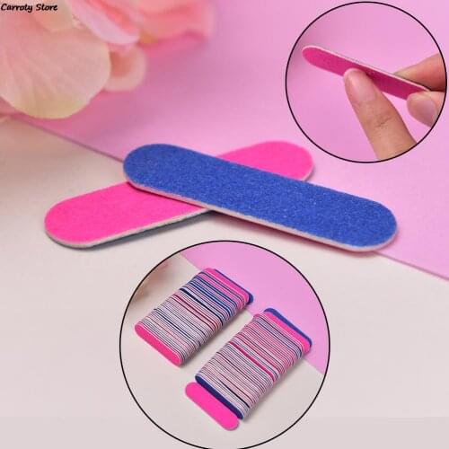 100pcs Mini Nail File Professional Double Side Nail Buffer Sanding Polish Nail Art Tools