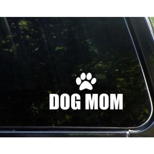 Dog Mom Die Cut Decal Bumper Sticker for Windows, Laptops, Etc. Funny Decal 13x8cm