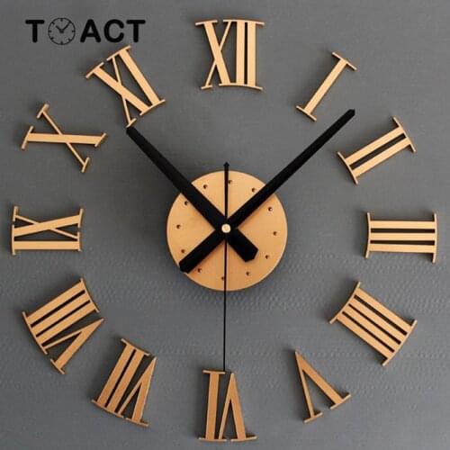 Wall Clock Large Size Wall Clocks Modern Design Sticker 3D DIY Big Watch Luxury For Living Room Home Decor Roman Numerals New