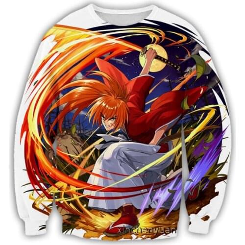 New Rurouni Kenshin 3D Print Causal Clothing Fashion Men Women Tracksuits Crewneck Hip Hop sweater Plus Size S-7XL harajuku