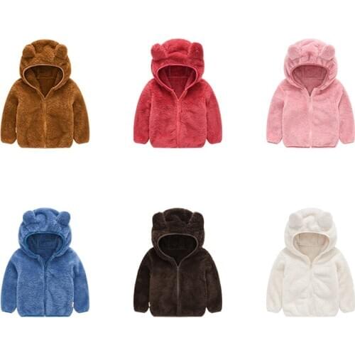 2020 Autumn Winter Warm Jackets For Girls Coats For Boys Jackets Baby Girls Kids Hooded Outerwear Cotton Wool Children Clothes