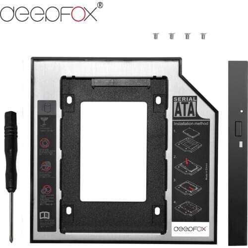 DeepFox Plastic Optibay 2nd HDD Caddy 9.5mm SATA3.0 2.5" SSD CD DVD to HDD Case Enclosure CD-ROM ODD 10PCS