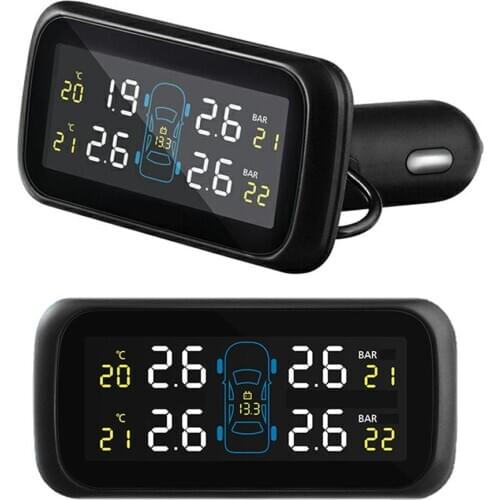 DC8V - 16V Universal Digital Display Tire Pressure Monitoring Lighter External Sensor Kit Plug and Play Car Accessories